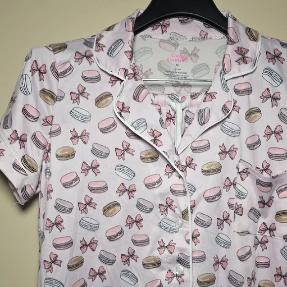 Cozy Couture Macaron Print 2-Piece Pajama Set - Picture 4 of 6